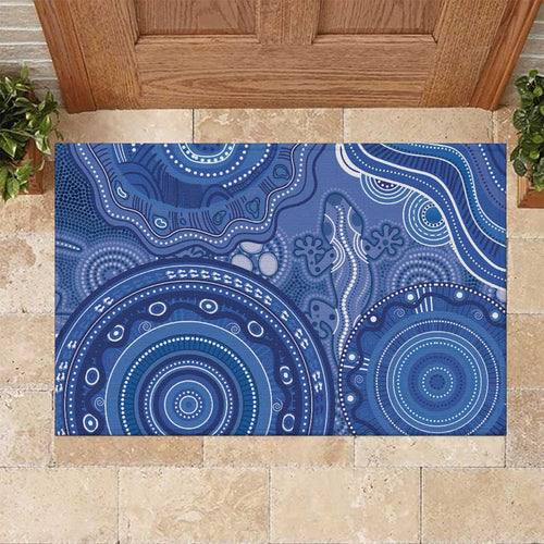 Australia Autism Awareness Rubber Doormat Aboriginal Lizard Dot Painting