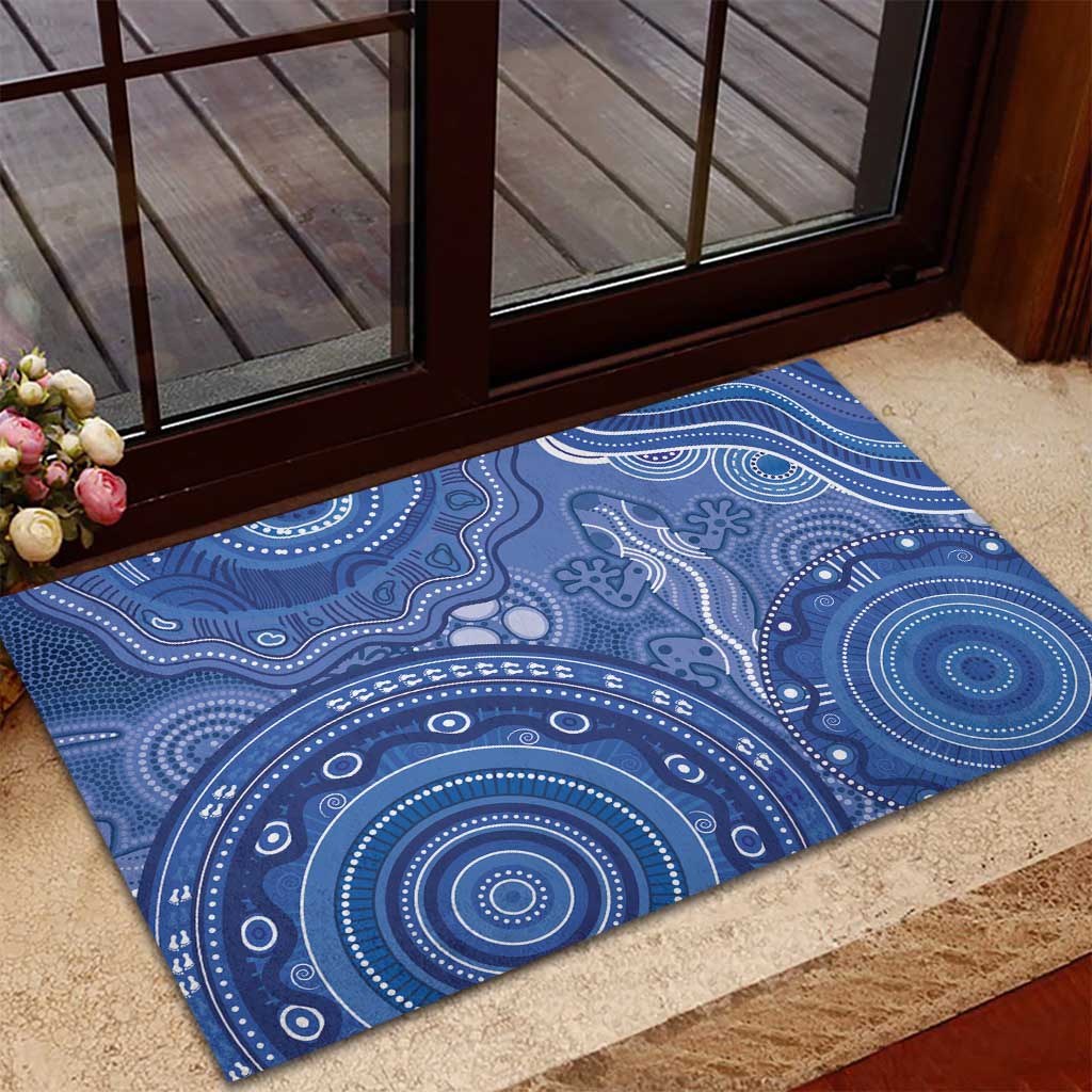 Australia Autism Awareness Rubber Doormat Aboriginal Lizard Dot Painting