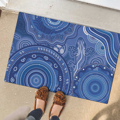 Australia Autism Awareness Rubber Doormat Aboriginal Lizard Dot Painting