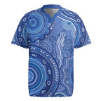 Australia Autism Awareness Rugby Jersey Aboriginal Lizard Dot Painting