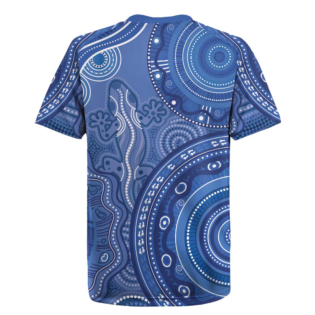 Australia Autism Awareness Rugby Jersey Aboriginal Lizard Dot Painting