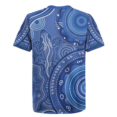 Australia Autism Awareness Rugby Jersey Aboriginal Lizard Dot Painting