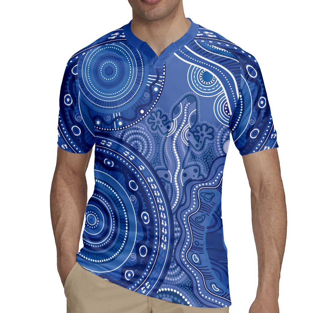 Australia Autism Awareness Rugby Jersey Aboriginal Lizard Dot Painting