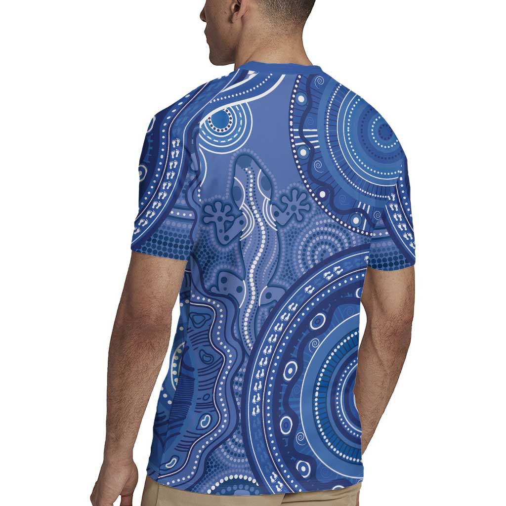 Australia Autism Awareness Rugby Jersey Aboriginal Lizard Dot Painting