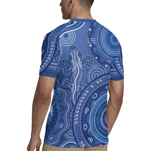 Australia Autism Awareness Rugby Jersey Aboriginal Lizard Dot Painting