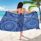 Australia Autism Awareness Sarong Aboriginal Lizard Dot Painting