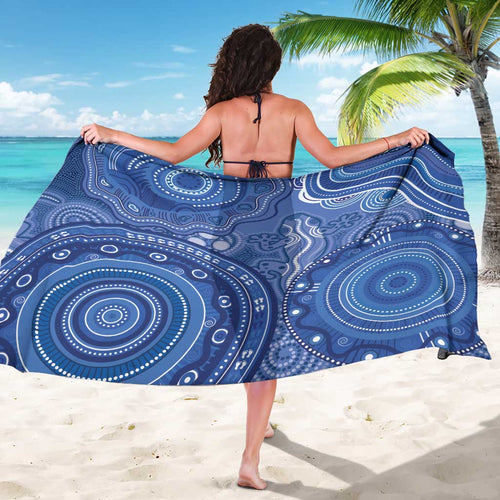 Australia Autism Awareness Sarong Aboriginal Lizard Dot Painting