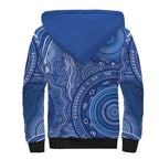 Australia Autism Awareness Sherpa Hoodie Aboriginal Lizard Dot Painting