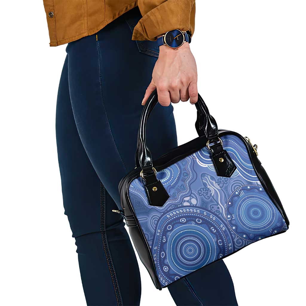 Australia Autism Awareness Shoulder Handbag Aboriginal Lizard Dot Painting