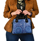 Australia Autism Awareness Shoulder Handbag Aboriginal Lizard Dot Painting