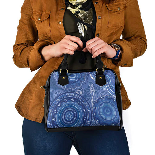 Australia Autism Awareness Shoulder Handbag Aboriginal Lizard Dot Painting