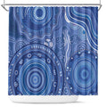 Australia Autism Awareness Shower Curtain Aboriginal Lizard Dot Painting