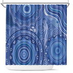 Australia Autism Awareness Shower Curtain Aboriginal Lizard Dot Painting