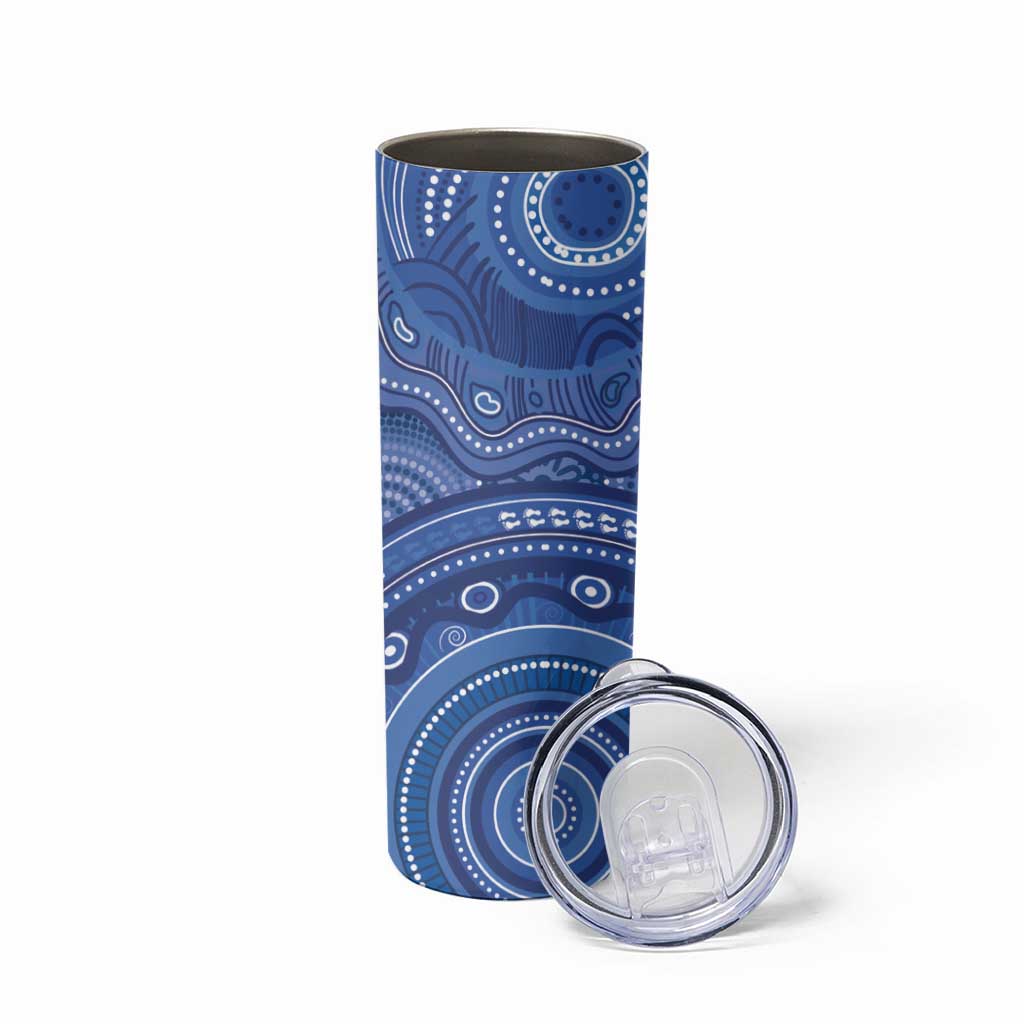 Australia Autism Awareness Skinny Tumbler Aboriginal Lizard Dot Painting