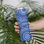 Australia Autism Awareness Skinny Tumbler Aboriginal Lizard Dot Painting