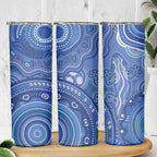 Australia Autism Awareness Skinny Tumbler Aboriginal Lizard Dot Painting