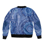 Australia Autism Awareness Sleeve Zip Bomber Jacket Aboriginal Lizard Dot Painting