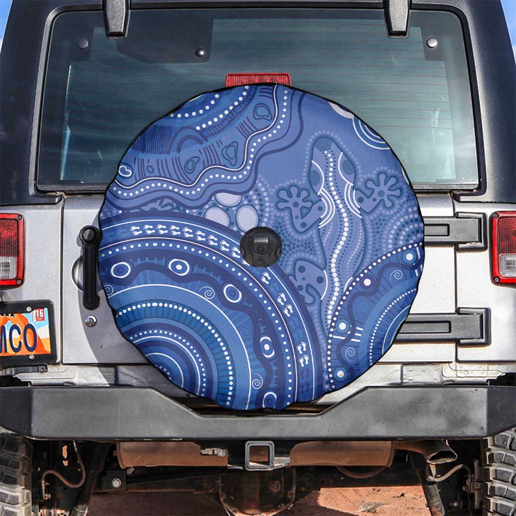 Australia Autism Awareness Spare Tire Cover Aboriginal Lizard Dot Painting