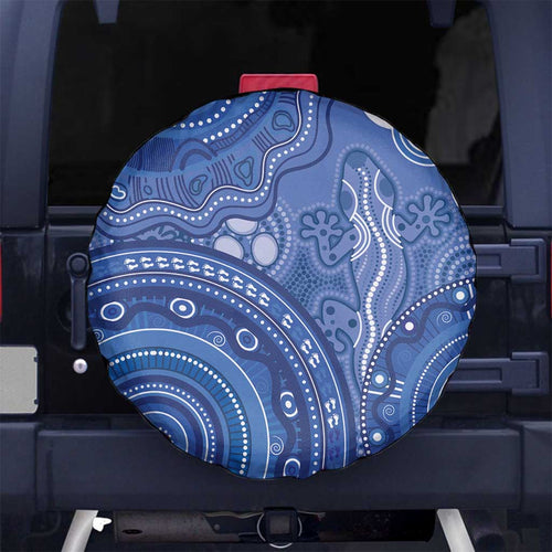 Australia Autism Awareness Spare Tire Cover Aboriginal Lizard Dot Painting