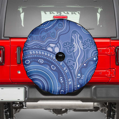 Australia Autism Awareness Spare Tire Cover Aboriginal Lizard Dot Painting