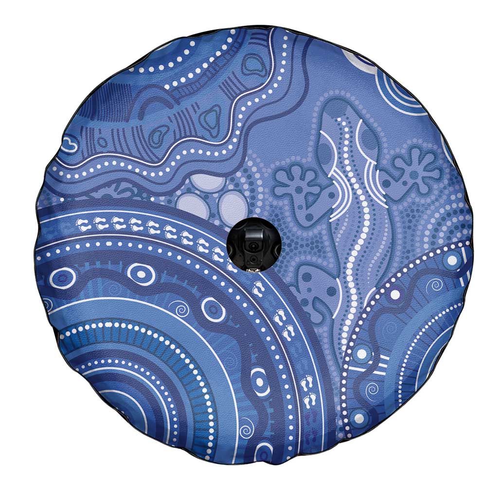 Australia Autism Awareness Spare Tire Cover Aboriginal Lizard Dot Painting