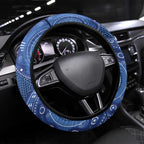 Australia Autism Awareness Steering Wheel Cover Aboriginal Lizard Dot Painting