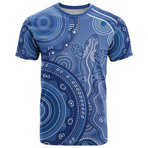 Australia Autism Awareness T Shirt Aboriginal Lizard Dot Painting