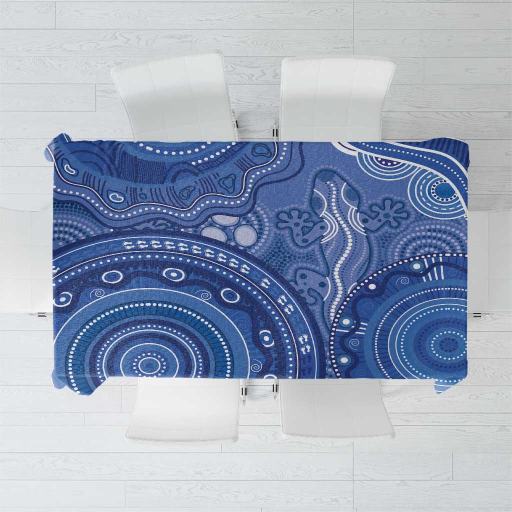 Australia Autism Awareness Tablecloth Aboriginal Lizard Dot Painting