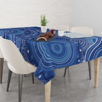 Australia Autism Awareness Tablecloth Aboriginal Lizard Dot Painting