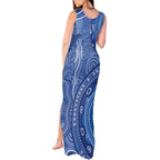Australia Autism Awareness Tank Maxi Dress Aboriginal Lizard Dot Painting