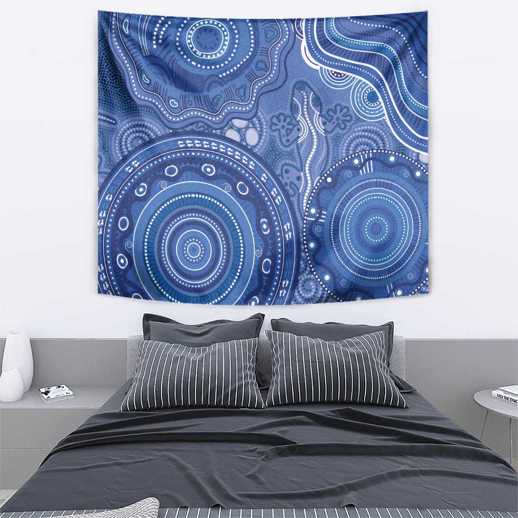 Australia Autism Awareness Tapestry Aboriginal Lizard Dot Painting