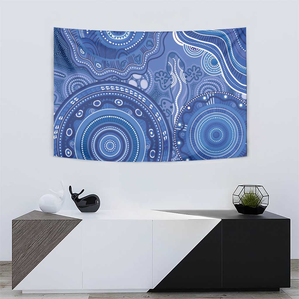 Australia Autism Awareness Tapestry Aboriginal Lizard Dot Painting