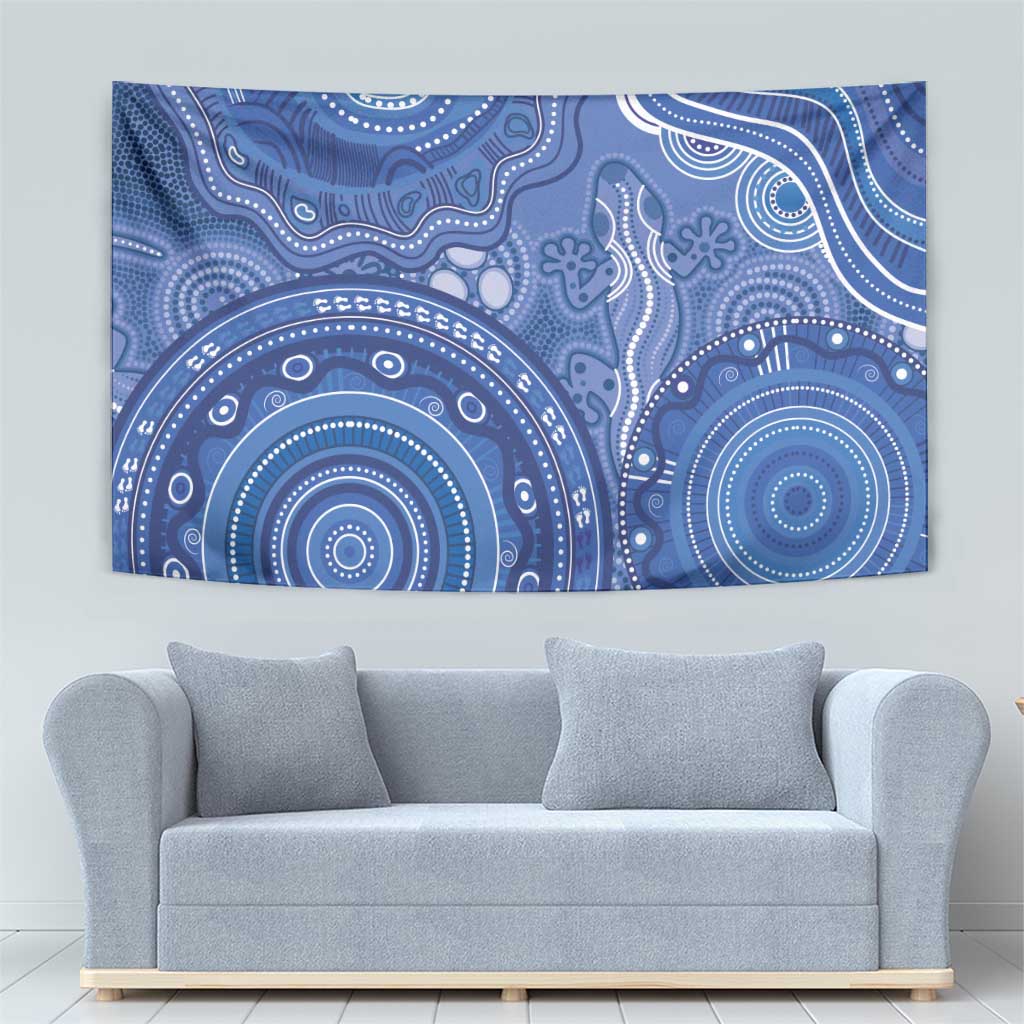 Australia Autism Awareness Tapestry Aboriginal Lizard Dot Painting