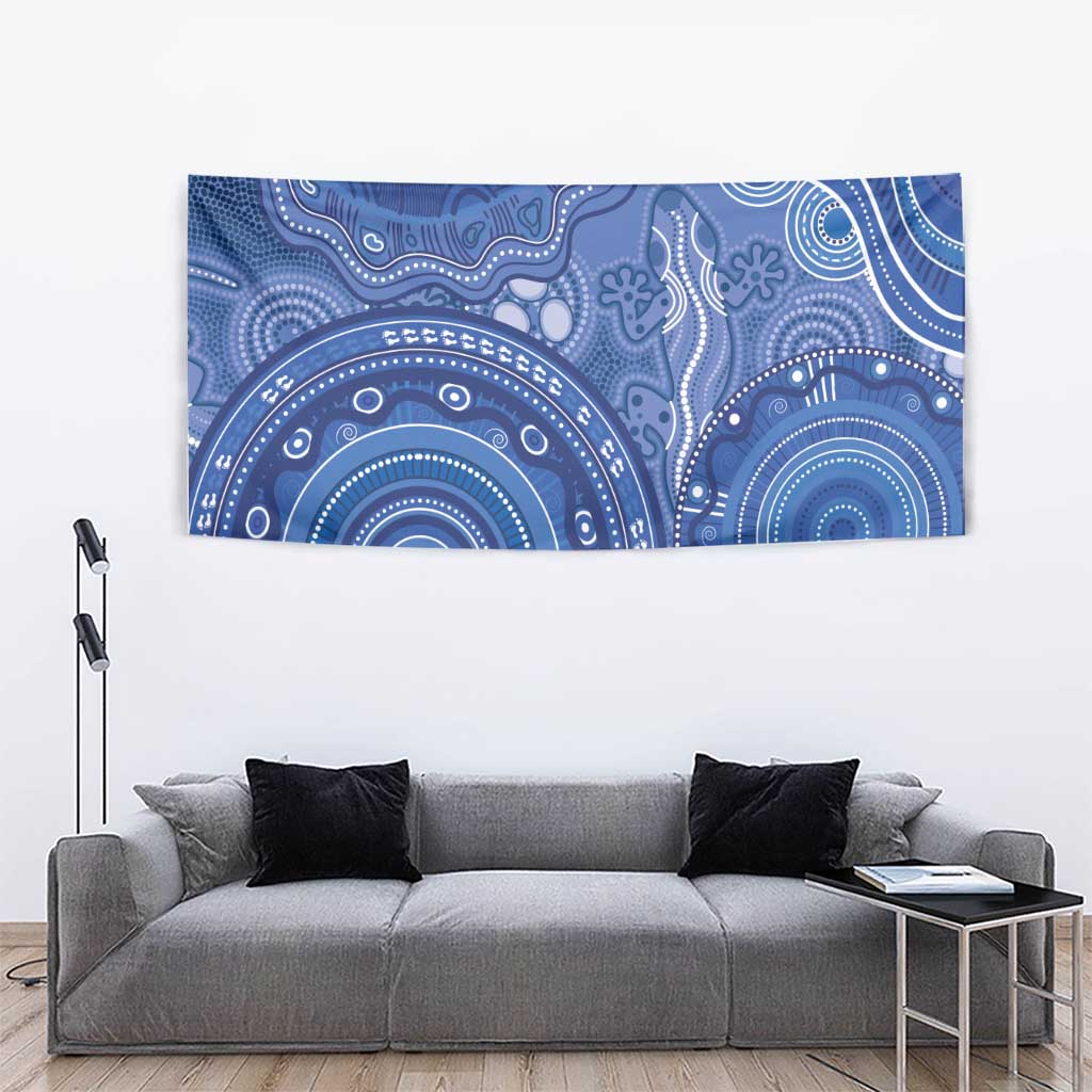 Australia Autism Awareness Tapestry Aboriginal Lizard Dot Painting