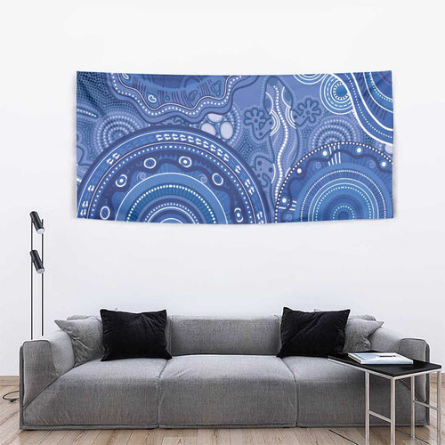 Australia Autism Awareness Tapestry Aboriginal Lizard Dot Painting