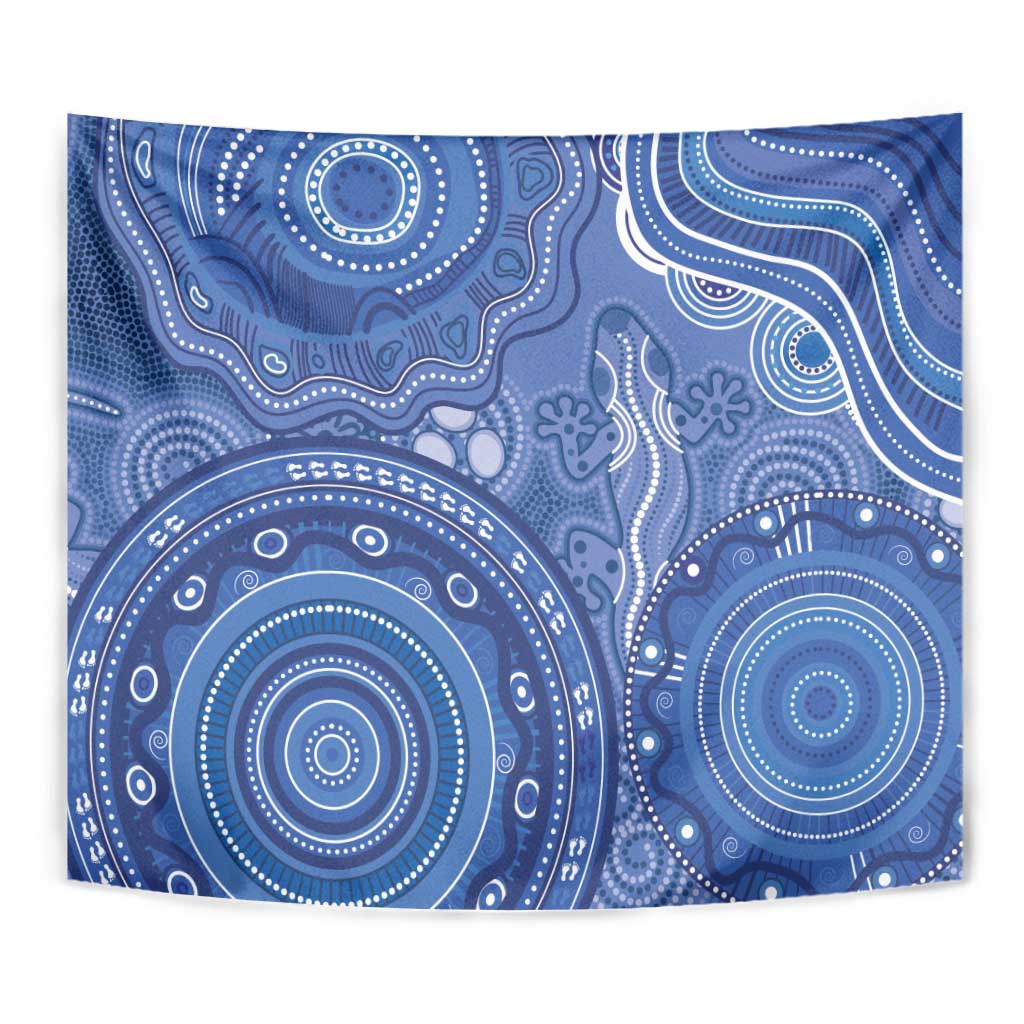 Australia Autism Awareness Tapestry Aboriginal Lizard Dot Painting