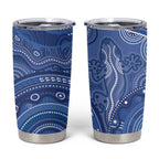 Australia Autism Awareness Tumbler Cup Aboriginal Lizard Dot Painting