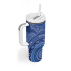 Australia Autism Awareness Tumbler With Handle Aboriginal Lizard Dot Painting