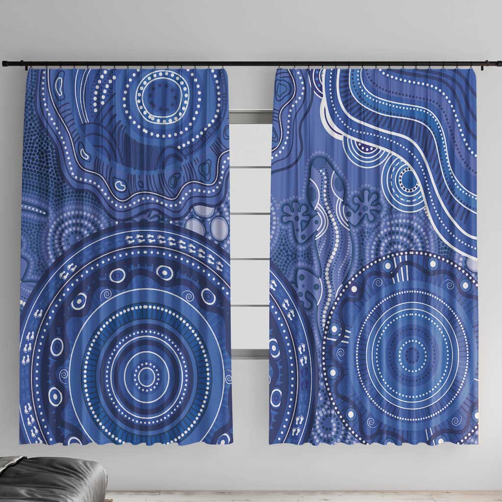 Australia Autism Awareness Window Curtain Aboriginal Lizard Dot Painting