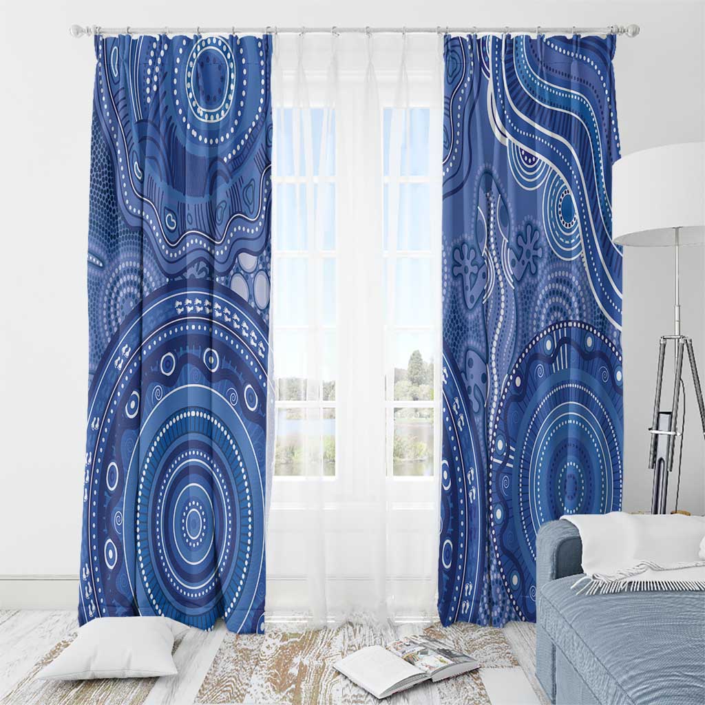 Australia Autism Awareness Window Curtain Aboriginal Lizard Dot Painting