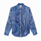 Australia Autism Awareness Women Casual Shirt Aboriginal Lizard Dot Painting
