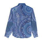 Australia Autism Awareness Women Casual Shirt Aboriginal Lizard Dot Painting