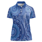 Australia Autism Awareness Women Polo Shirt Aboriginal Lizard Dot Painting