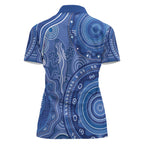 Australia Autism Awareness Women Polo Shirt Aboriginal Lizard Dot Painting