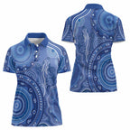 Australia Autism Awareness Women Polo Shirt Aboriginal Lizard Dot Painting