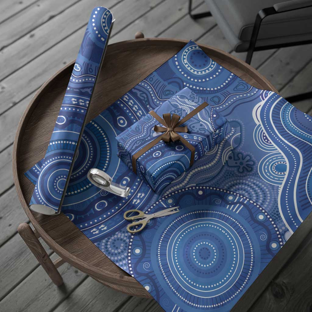 Australia Autism Awareness Wrapping Paper Aboriginal Lizard Dot Painting - Aussie Hoodie