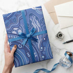 Australia Autism Awareness Wrapping Paper Aboriginal Lizard Dot Painting - Aussie Hoodie