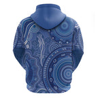 Australia Autism Awareness Zip Hoodie Aboriginal Lizard Dot Painting