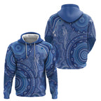 Australia Autism Awareness Zip Hoodie Aboriginal Lizard Dot Painting