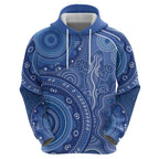 Australia Autism Awareness Zip Hoodie Aboriginal Lizard Dot Painting